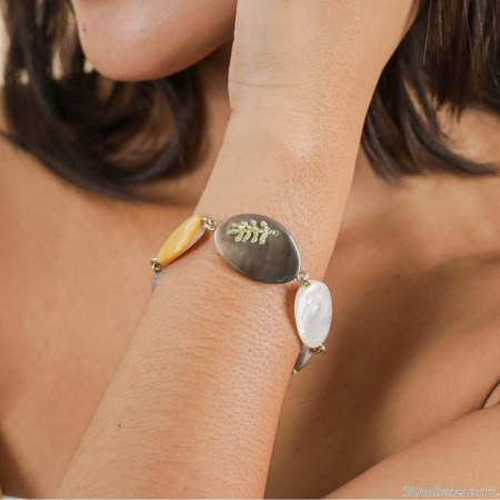 Браслет Nature Bijoux, Calliope, с перламутром и золотой нитью, NB25.1-13-44090 коричневый